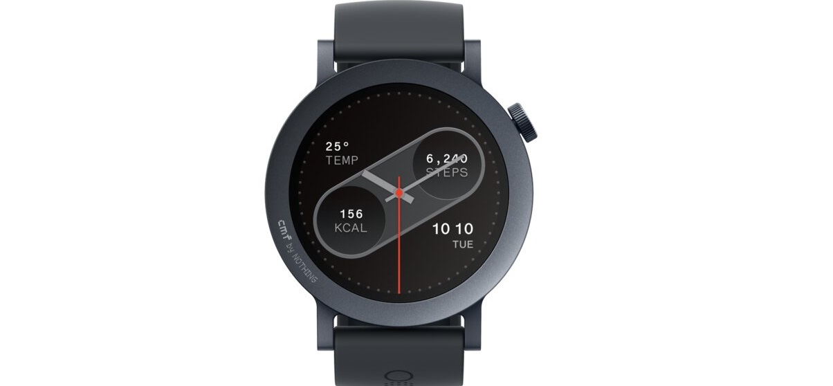 Батарея та захист CMF by Nothing Watch Pro 2 Dark Grey Flat Bezel with Black Liquid Silicon Strap